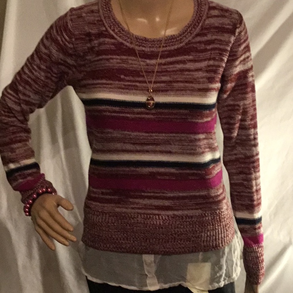 Jessie Blue Women’s SZ M Multi Crew Neck Sweater